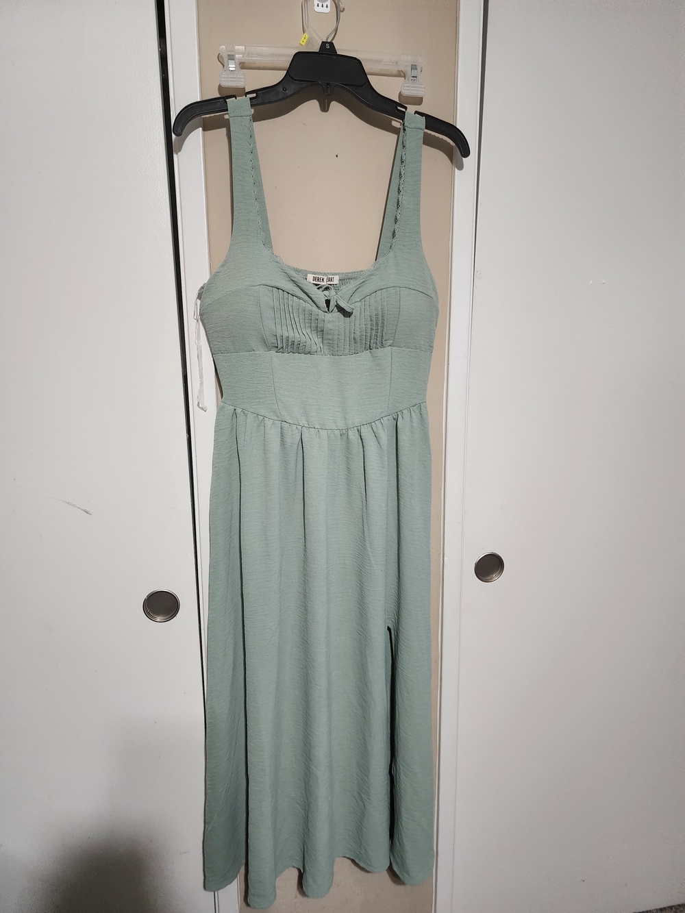 Derek Heart Sage Green Maxi Dress with Front Tie